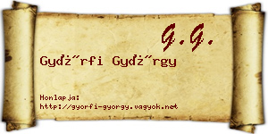 Győrfi György névjegykártya